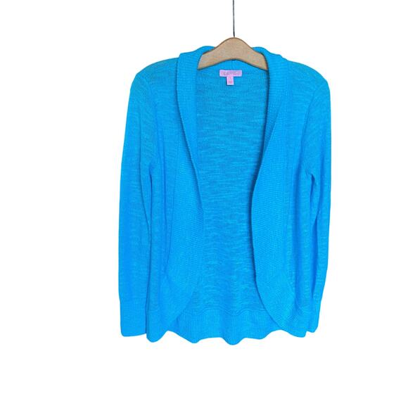 Lilly Pulitzer Open Front Cardigan Sweater Blue Size Small Viscose Blend - Picture 1 of 7
